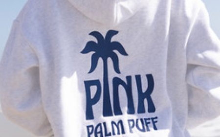The Icon: Pink Palm Puff Hoodie